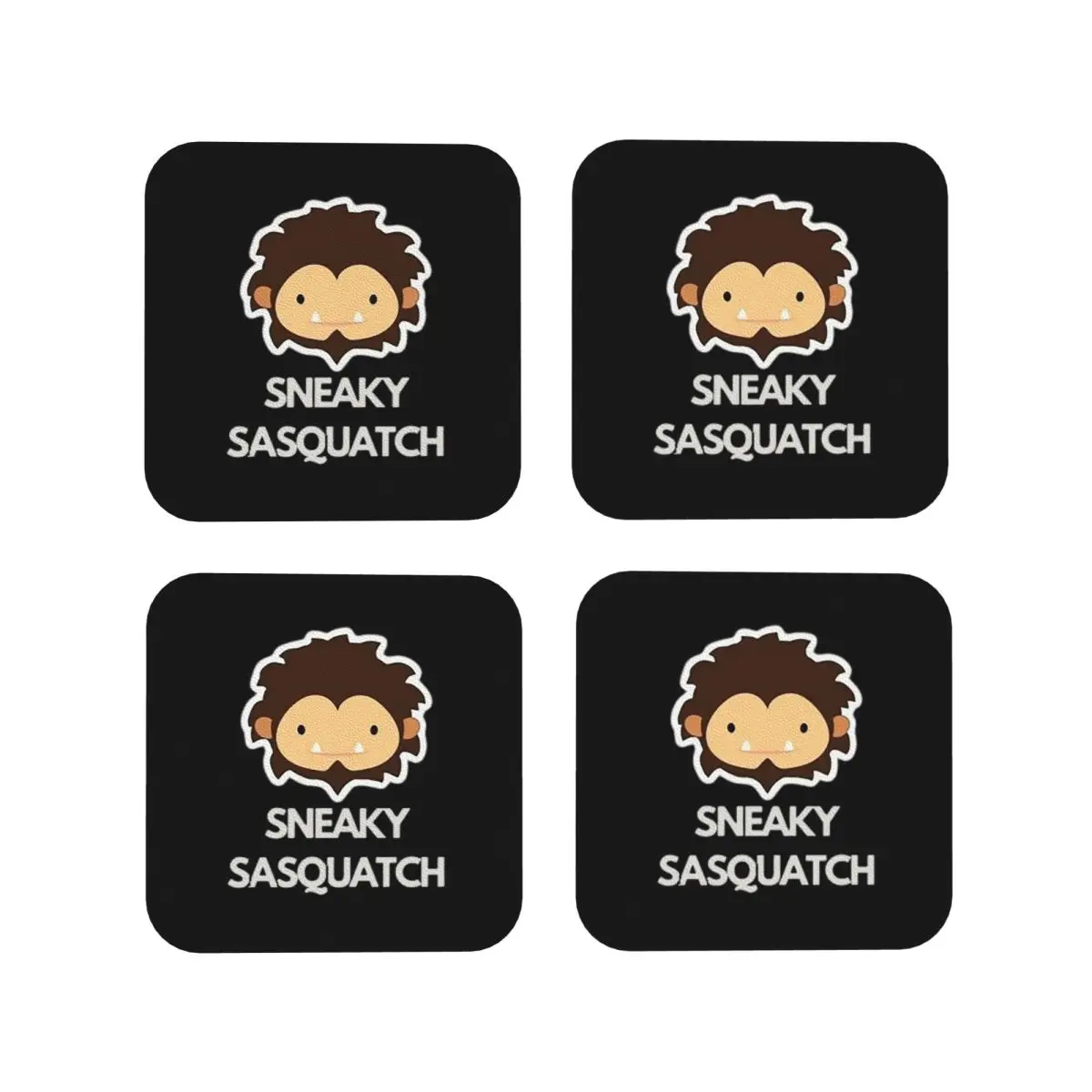 Sneaky Sasquatch Untersetzer, Kaffeematten, Tassen- und Becheruntersetzer, Tischsets, Geschirruntersetzer für Zuhause, Küche, Esszimmer, Bar
