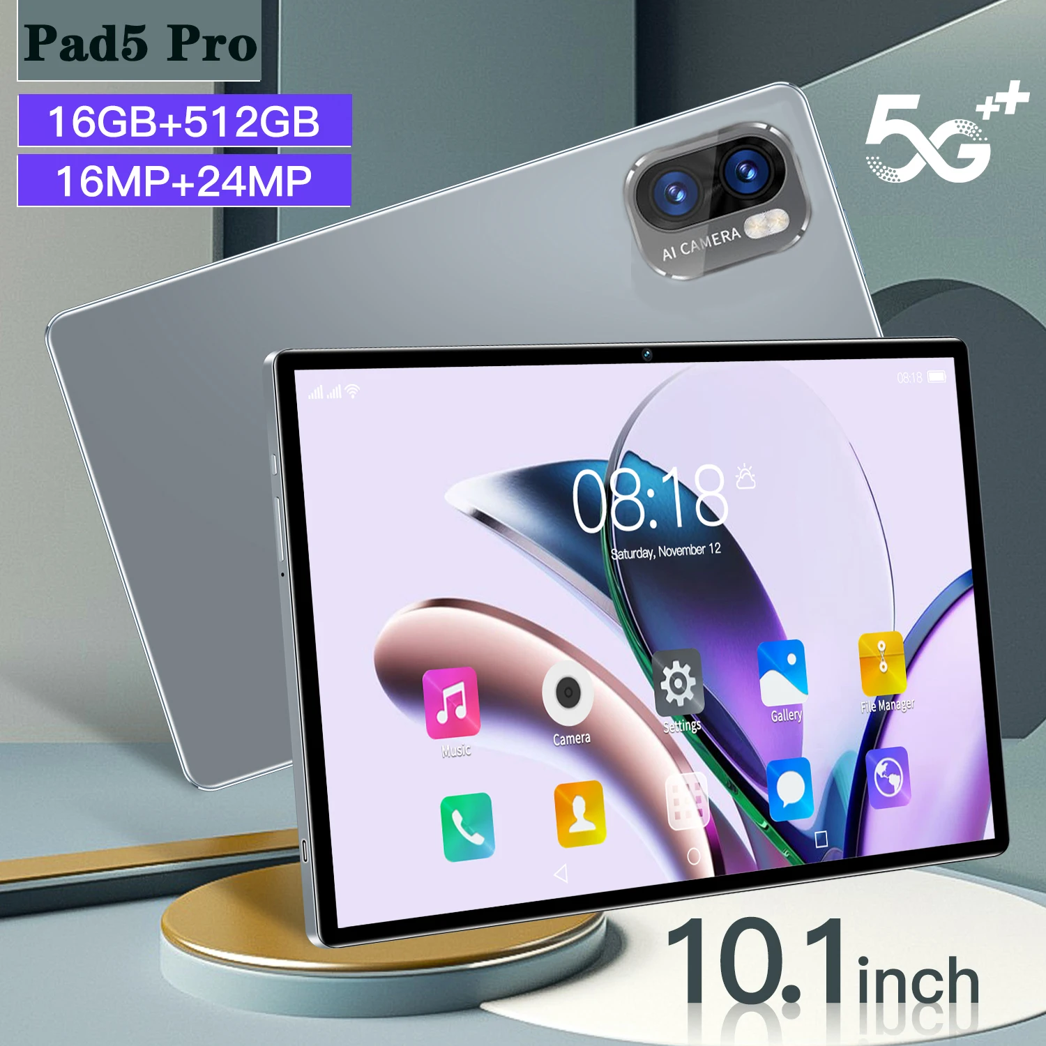 

Планшет Global Version Pad 5 Pro Планшеты 5G Dual SIM Android 13 Tab Распознавание лиц 16 ГБ + 1 ТБ Планшетный ПК 2025 для детей
