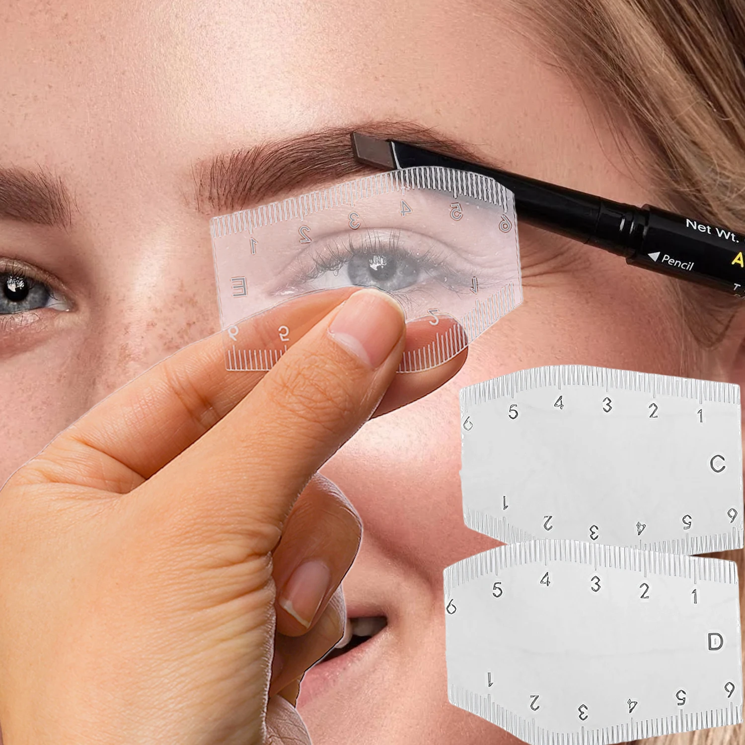 Plantilla moldeadora de cejas, 5 uds., moldeador de cejas instantáneo portátil, regla de dibujo para principiantes, herramientas de maquillaje de diseño rápido de cejas