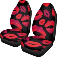 Car Seat Cover Red Kiss Print Sweet Kiss Lips Repeat Universal Seat Covers for Front Seats for Auto Truck Van SUV 2 Pcs