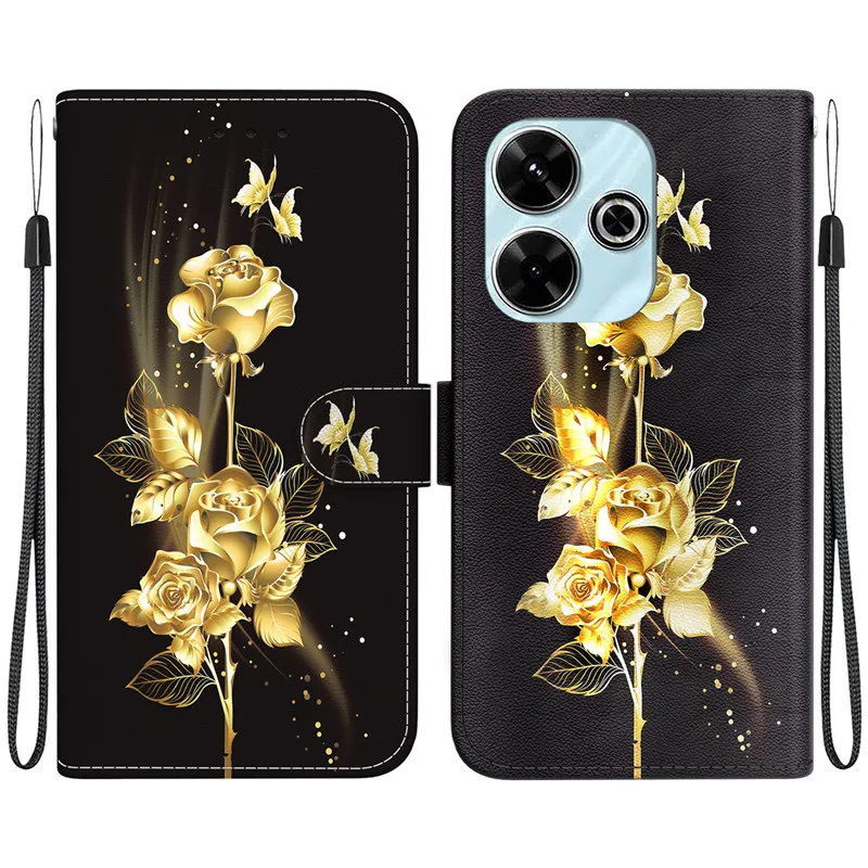 Wallet Card Stand Magnetic Flip Case For Xiaomi PocoM6 4G Poco M6 C65 X6 F6 Pro PocoF6 5G 2024 Coque Etui Leather Phone Cover