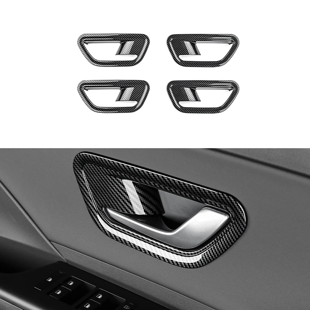 

Стайлинг из углеродного волокна, внутренняя дверная чаша, ручка, рамка, крышка для Hyundai Kona SX2 2024 2025 2026, аксессуары для интерьера