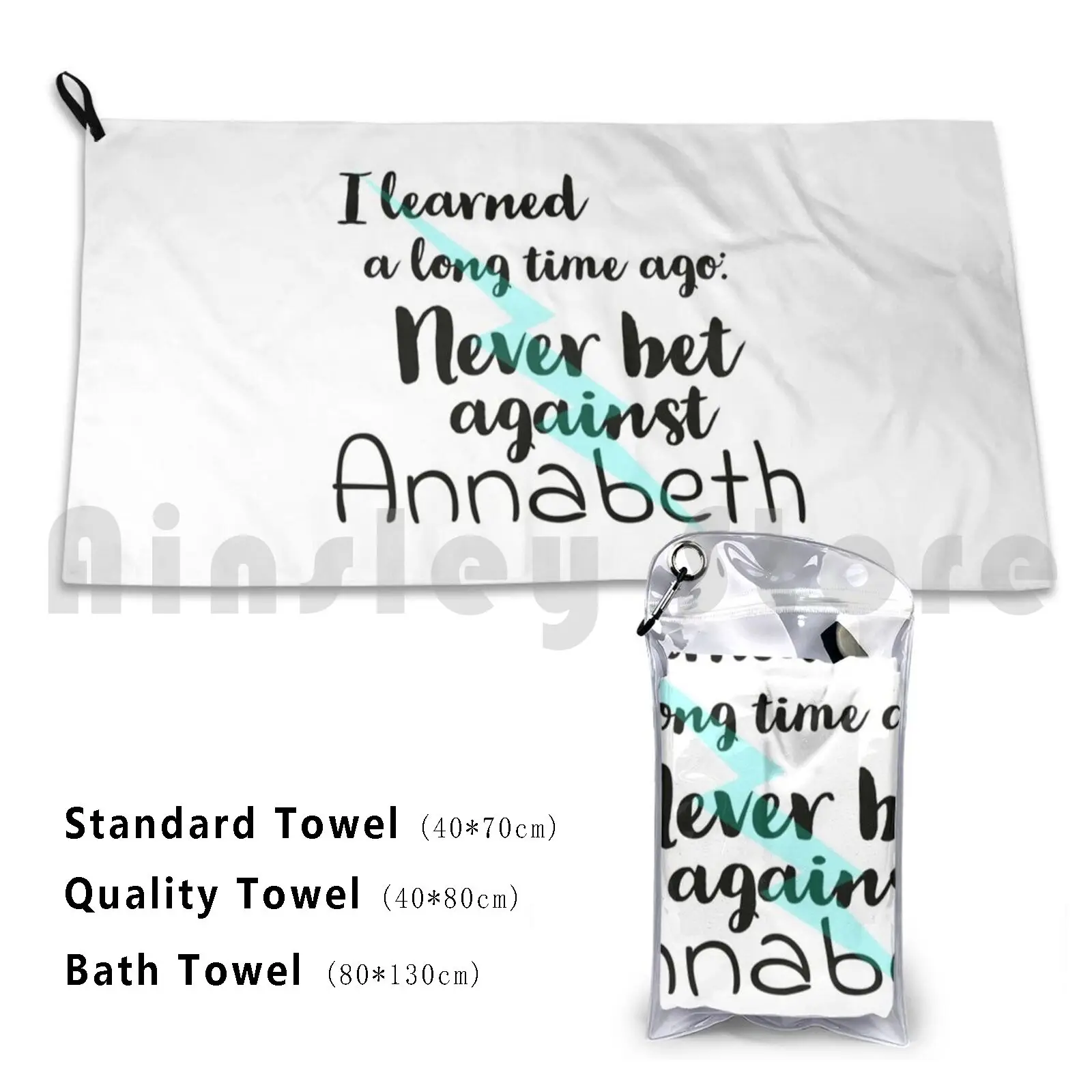 Never Bet Against Annabeth Custom Towel Bath Towel Percy Jackson Annabeth Chase Greece Greek Greek Gods