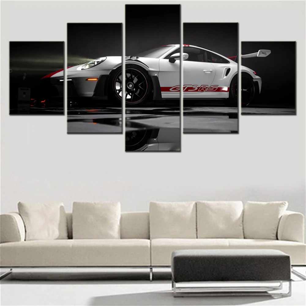 5 Pieces Canvas Wall Arts Poster Painting Cars PECTO Dark Aesthetic Wallpaper Home Decor Picture
