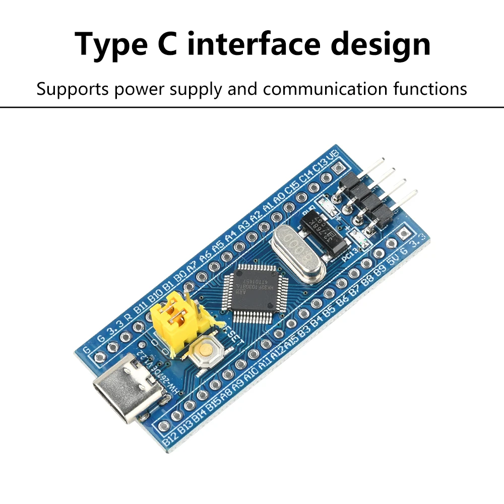 Typ C STM32F103C8T6 Mikrocontroller-Entwicklungsplatine, unterstützt das Brennen der Mindestsystemplatine, Lernkernplatine