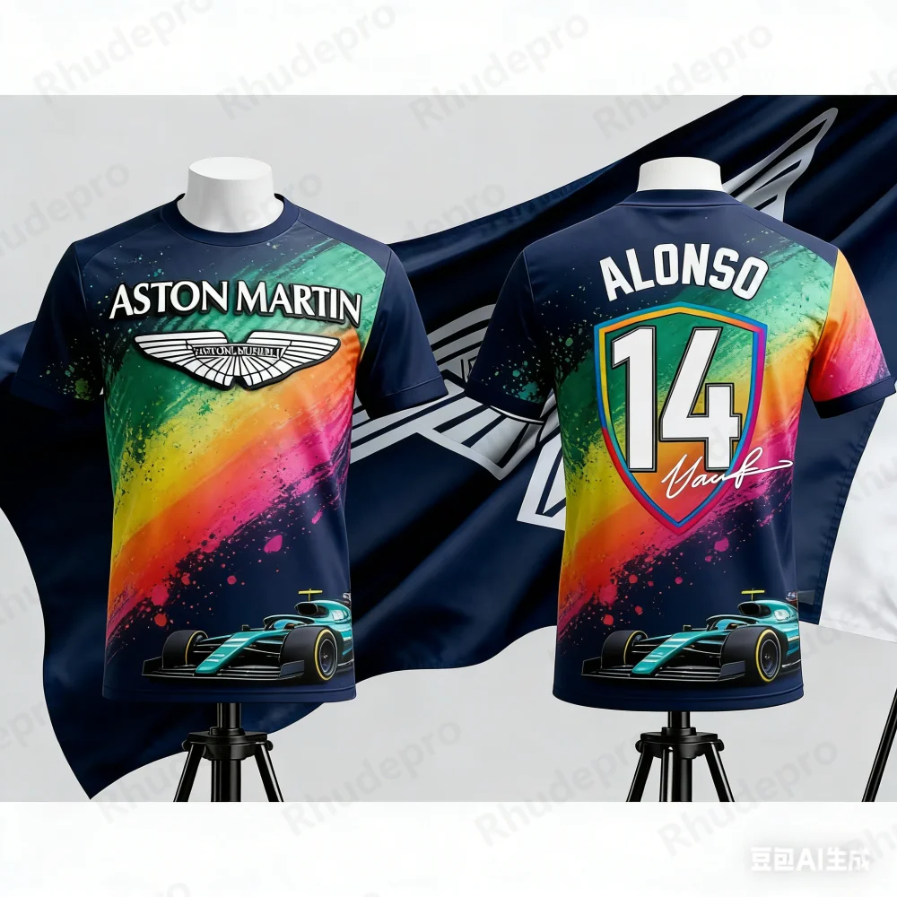 Aston Martin 2026 T Shirt Fernando Alonso No. 14 T-Shirt Spanish Racers Team Racing Quick Drying Classic Retro Jersey Camiseta