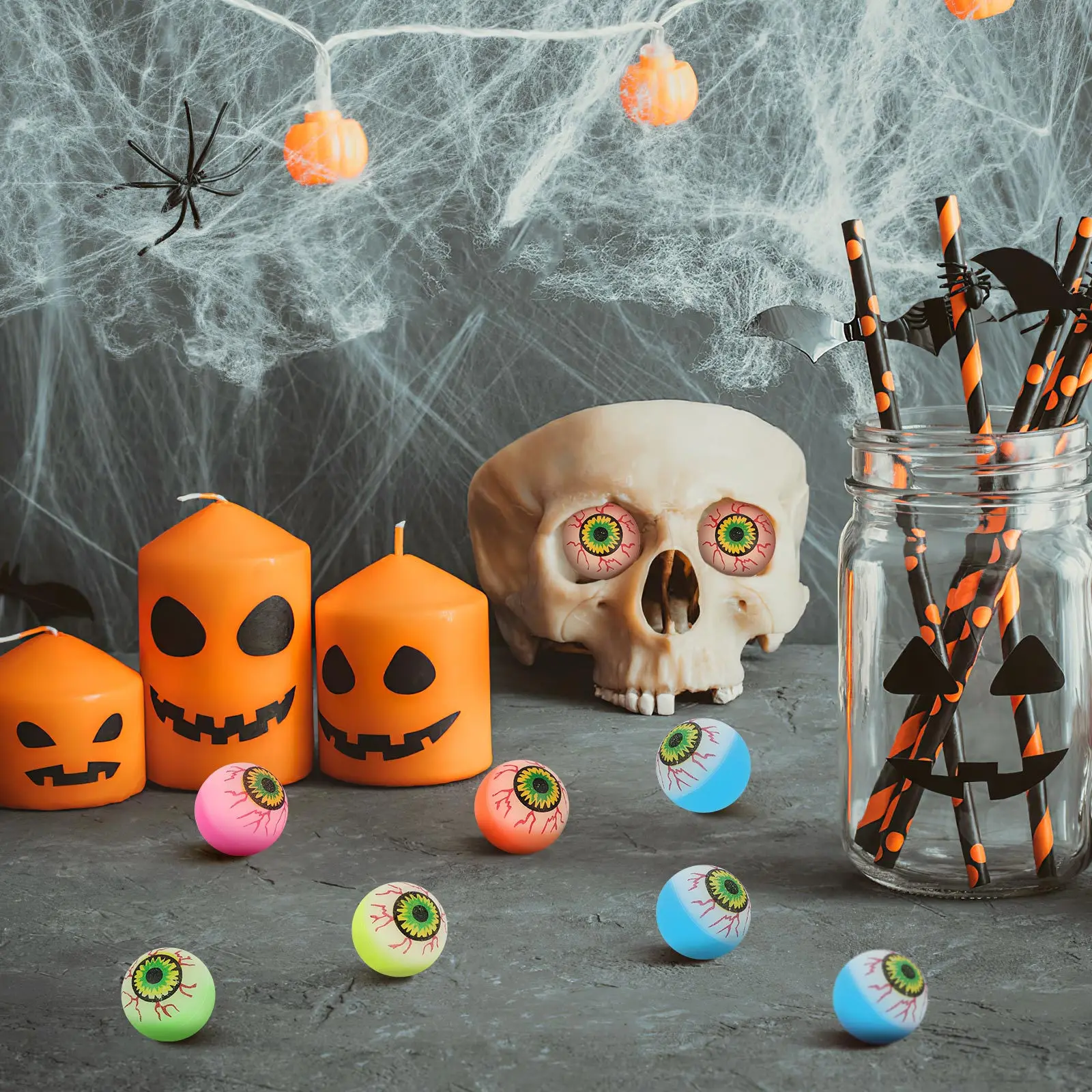 10 قطعة 32 مللي متر مخيف كذاب مقل العيون هالوين حفلة الحسنات الاطفال نطاط كرات ديكور كرنفال جوائز أكياس صغيرة #4