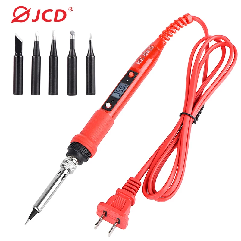 JCD 80W LCD Digital Display Electric Soldering Iron 220V Adjustable Temperature Welding Solder Repair Rework Tools