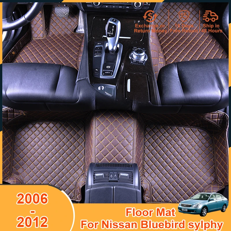 

2006-2012 Floor Mats Carpets for Nissan Bluebird Sylphy 2006 2007 2008 2009 2010 2011 2012 Accessories Leather Foot Pad Cover