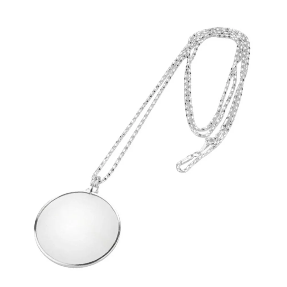 Metal Circular Magnifying Glass Pendant Fashion Reading Amplifier Sweater Chain Pendant BoHo Style Vintage Lens Pendant Necklace