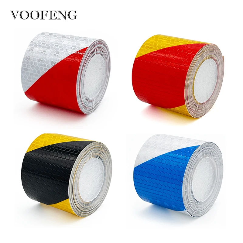 VOOFENG-Alta Visibilidade Reflective Strip Adesivos, Impresso Safety Mark, fita de advertência, Decalques Decoração do carro, RS-6490, 5cm x 5m