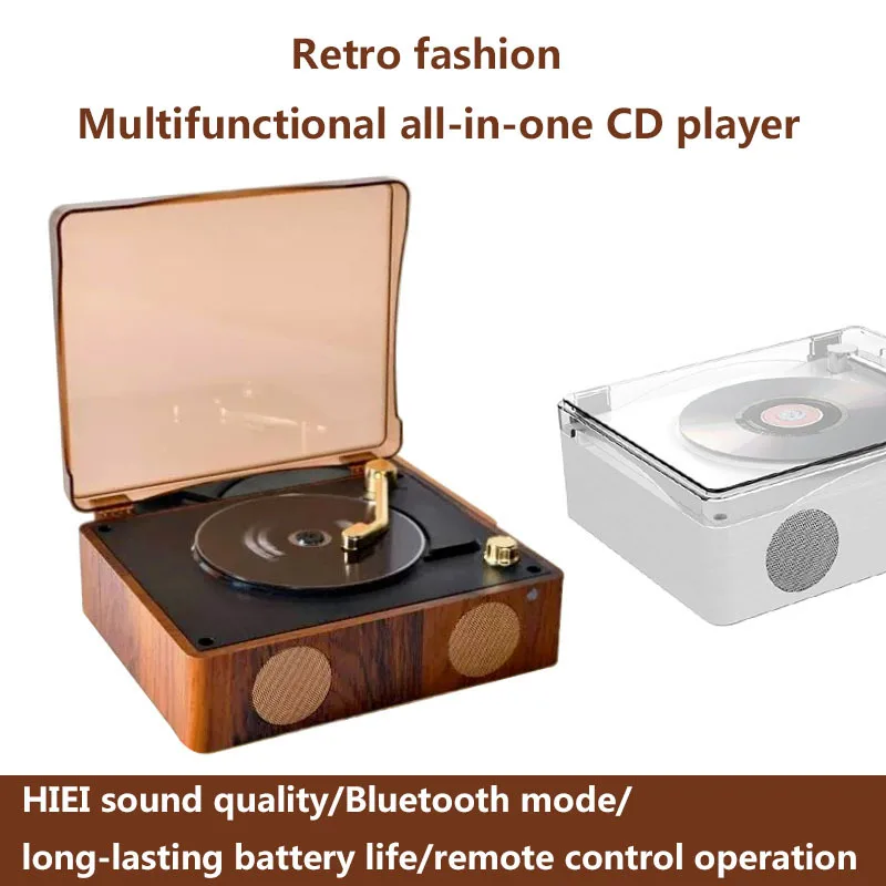 2026hot sell Portable multifunctional CD record player retro all-in-one CD phonograph music disk album Bluetooth stereo charging