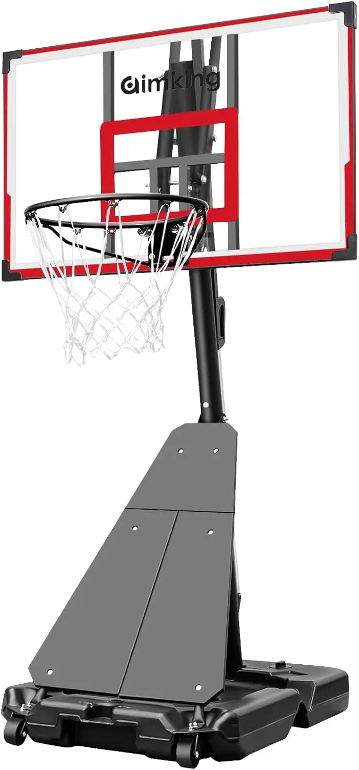 Hoop Outdoor System with 44 Inch Shatterproof Backboard, 4.8FT-10FT Height Adjustable Basketball Goal System for Yout