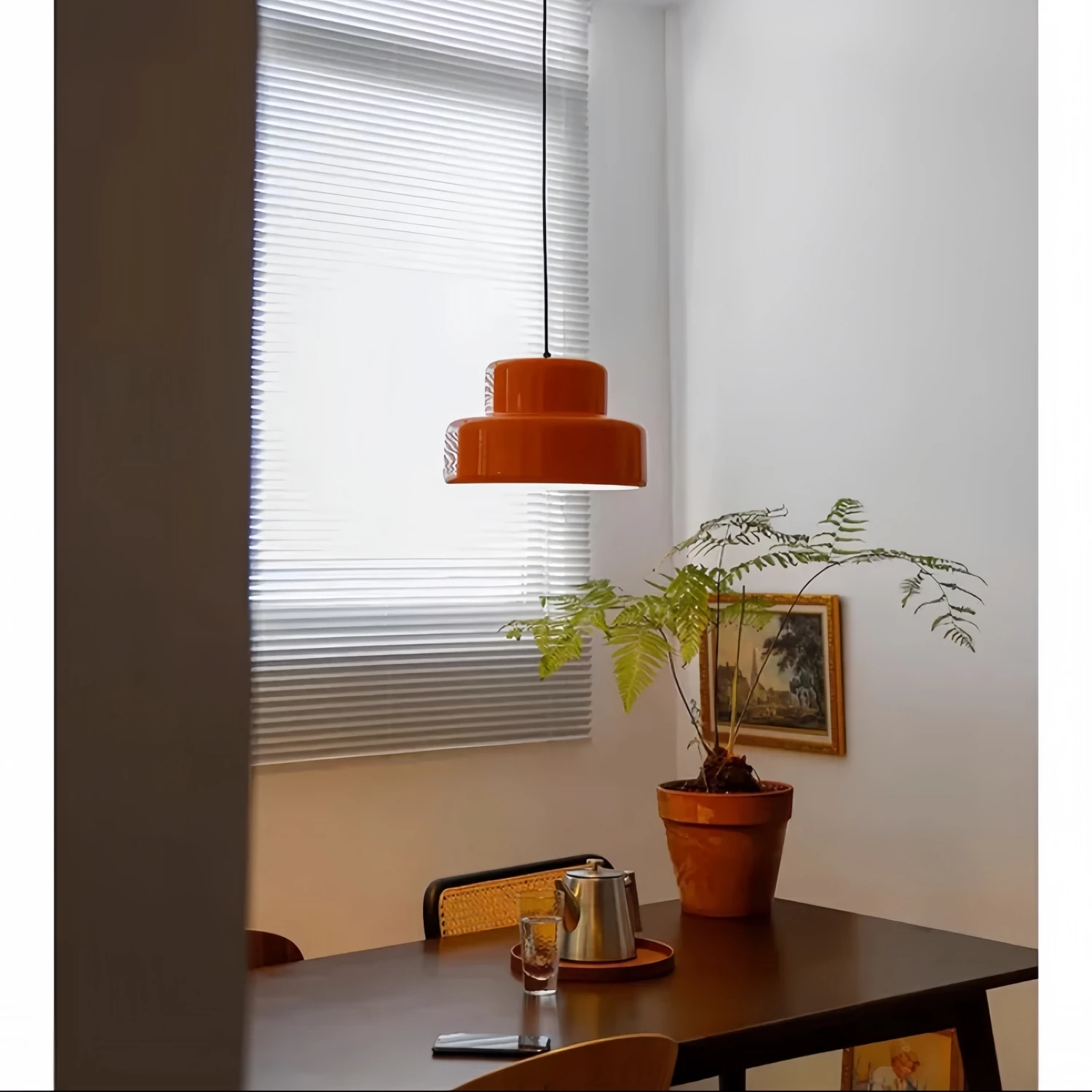 Bauhaus Vintage Orange Chandeliers Medieval Restaurant LED Hanging Lamp Nordic Retro Decor Pendant Lamp Bedroom Study Droplight