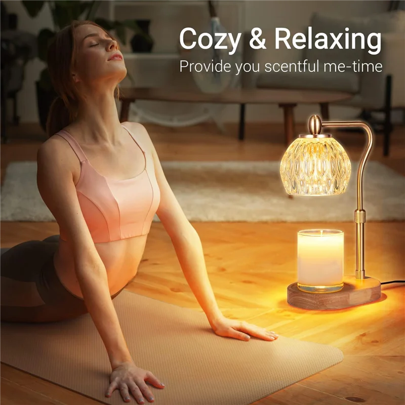 

ABAH-Candle Warmer, Candle Warmer Lamp With Timer & Dimmer Candle Warmer Height Adjustable Scented Candles US Plug Easy To Use G