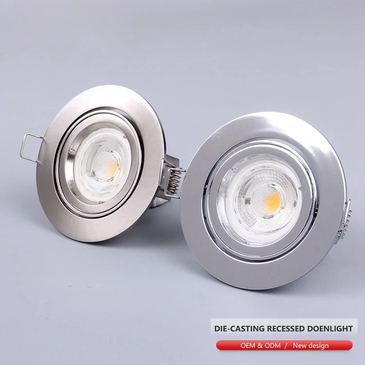 Faretto da incasso a LED da incasso arrotondato per interni Gu10 Mr16 Faretto da incasso in alluminio pressofuso