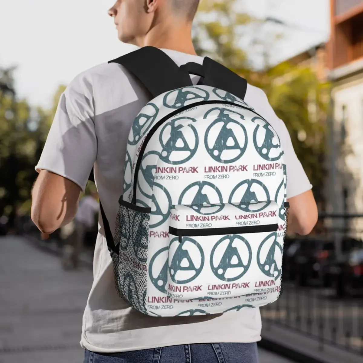 حقيبة ظهر LINKIN PARK Daypack ذات سعة كبيرة للأطفال حقيبة كتب مدرسية حقائب كتف للرجال والنساء #6