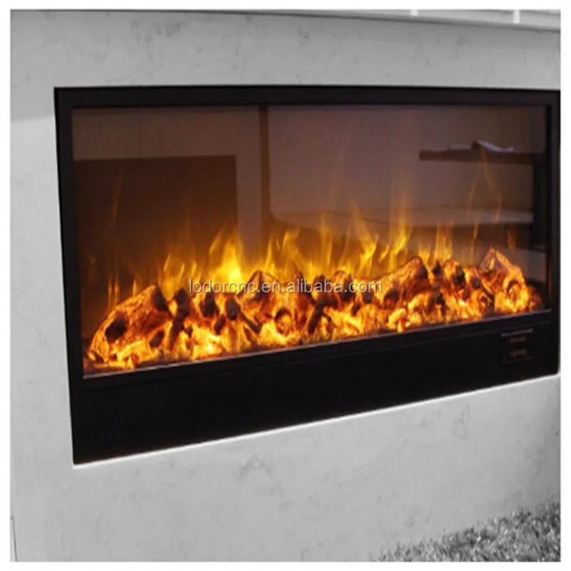 1500W Remote Control Electric Fireplace With LED Display Heated Steel Stainless Steel Recessed 1500mm For Indoor Use US AU Plug