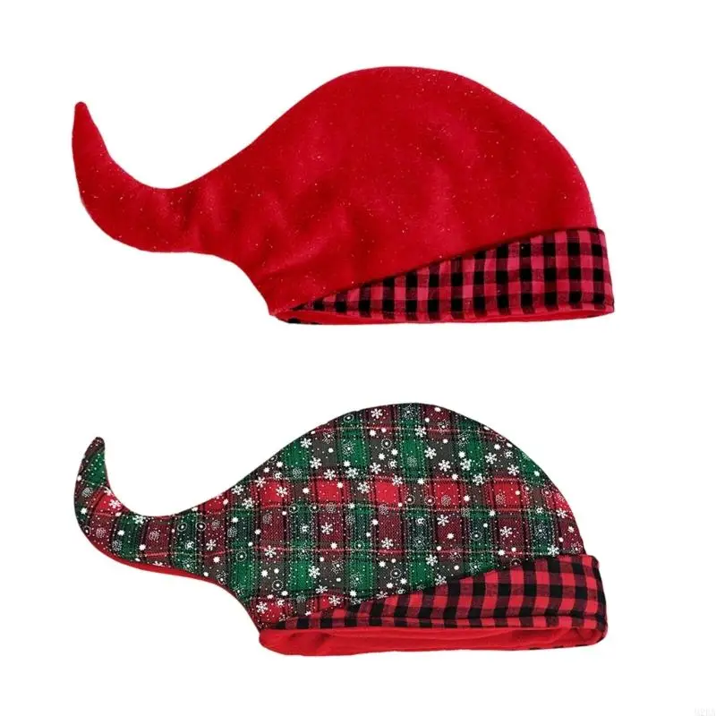 2025 New Cheerful Elf Hat Dwarf Unisex Hat Slouch Christmas Glitter Headwear