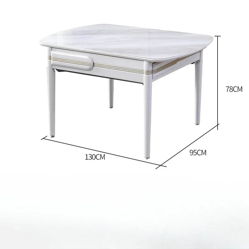 Machine Mahjong Table Dining Table Dual-Use Solid Wood Machine Linen Integrated Household Cream Wind Mute Electric Long Table