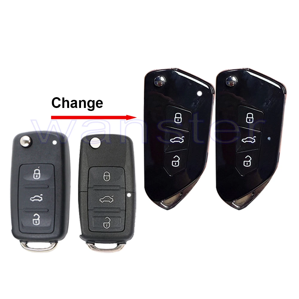 

Upgrade Car Key Fob Case Shell Housing for Skoda Seat B5 Mk6 Caddy Tiguan Octavia for Volkswagen Jetta Golf Polo Passat Beetle