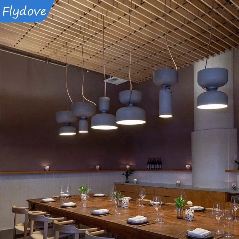 Nordic Danish Designer Bar Counter Restaurant Chandelier Forged Iron Lampshade LED Lighting Study Headboard Interior Decoration