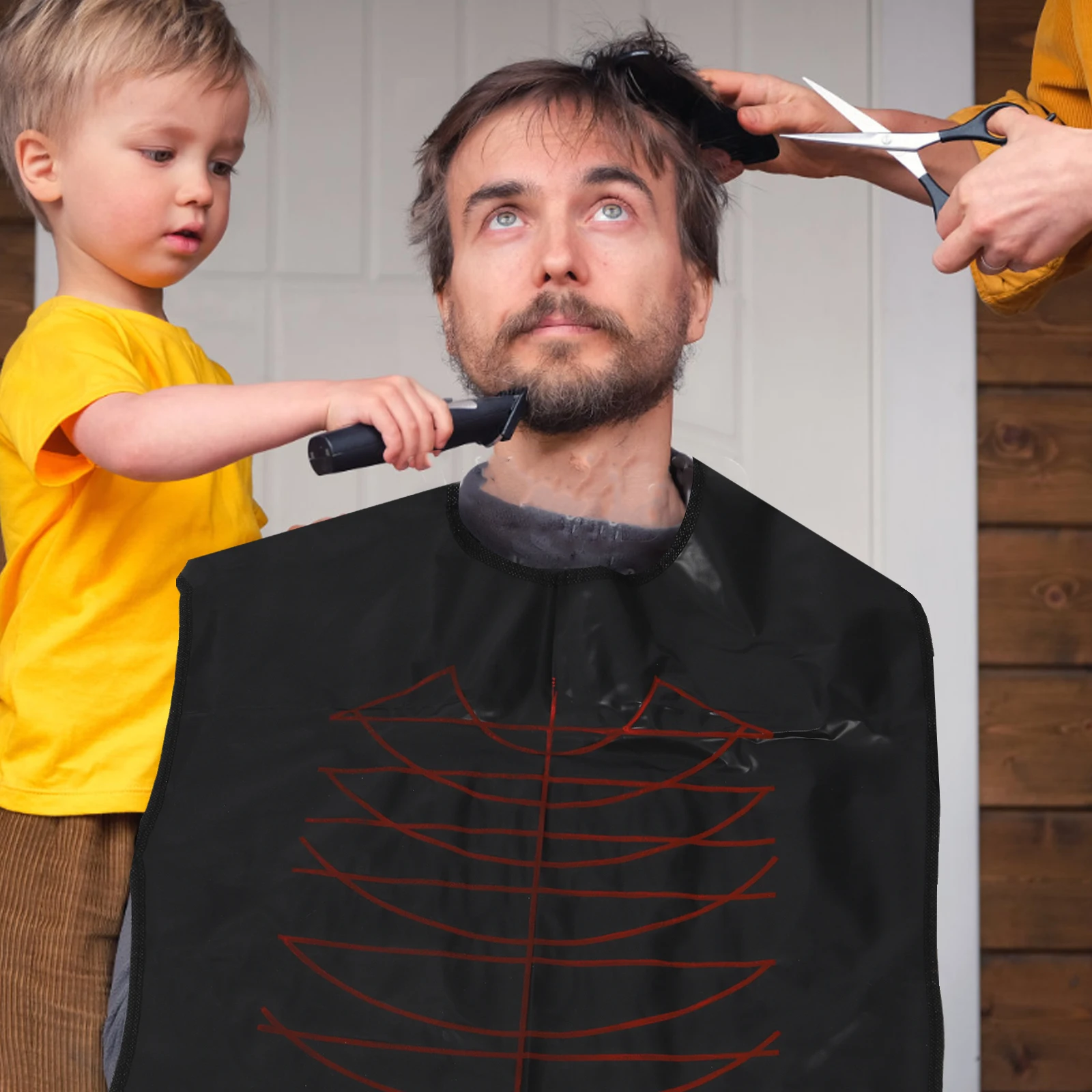

2pcs Hairdressing Shawl Salon Accessories Stylist Barber Apron Men Decorative Cape Cloth Material Long Wear