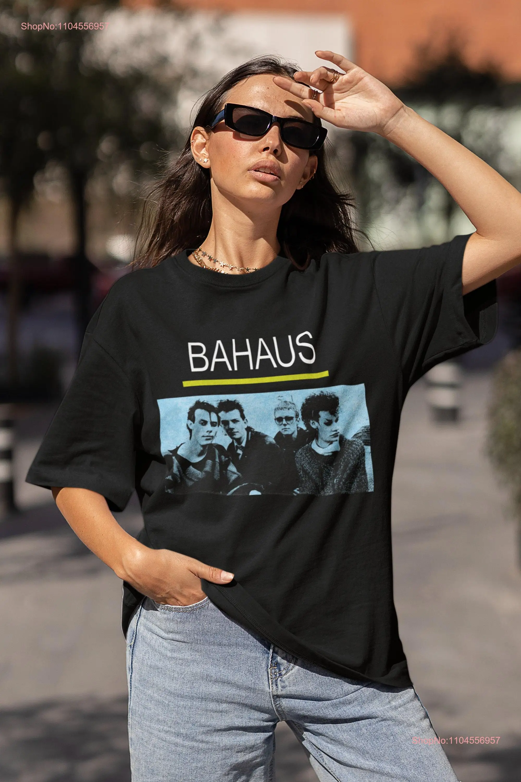 Bahaus oversized tee promo retro graphic t shirt vintage The Style Spot premium TSS P long or short sleeves