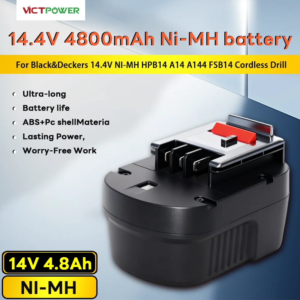 

VictpowerC&P BD 14.4VB A14 A14F A1714 A144 A9251 A9274 HPB14 BD1444L L B-8316 BPT1048 FSB14 Ni-MH Ni-CD Battery For Black Decker