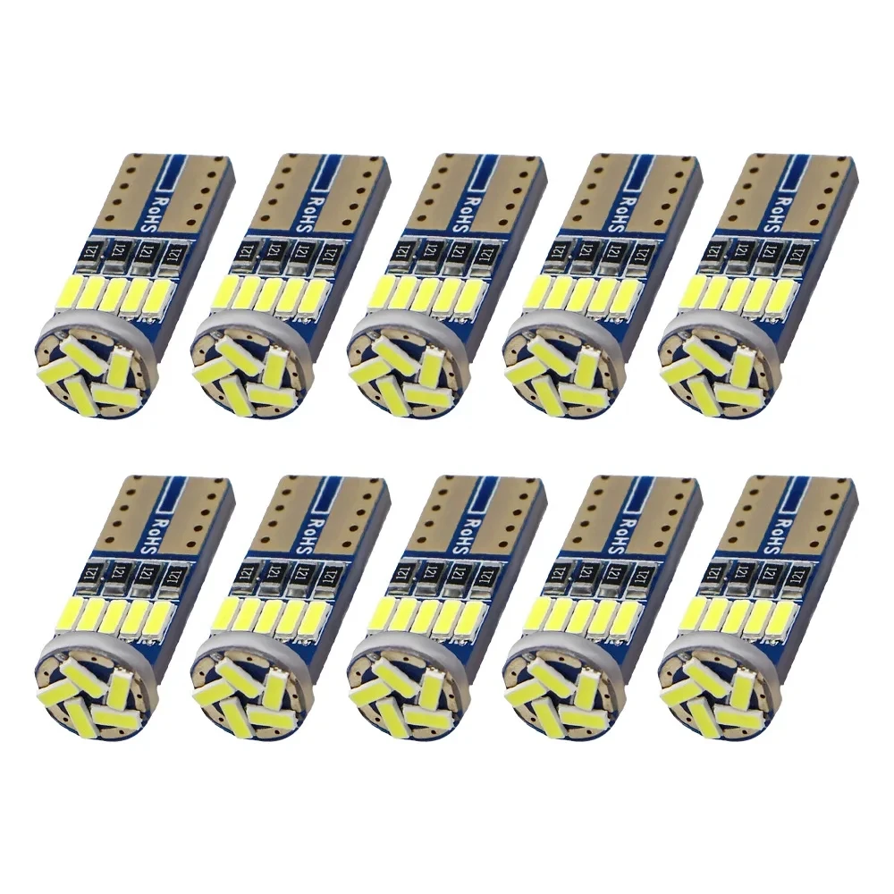 10Pcs T10 W5W 4014 15SMD LED Canbus High Power Car Clearance Wedge Side Light Interior Dome Reading Clearance Lamps 12V 6000K
