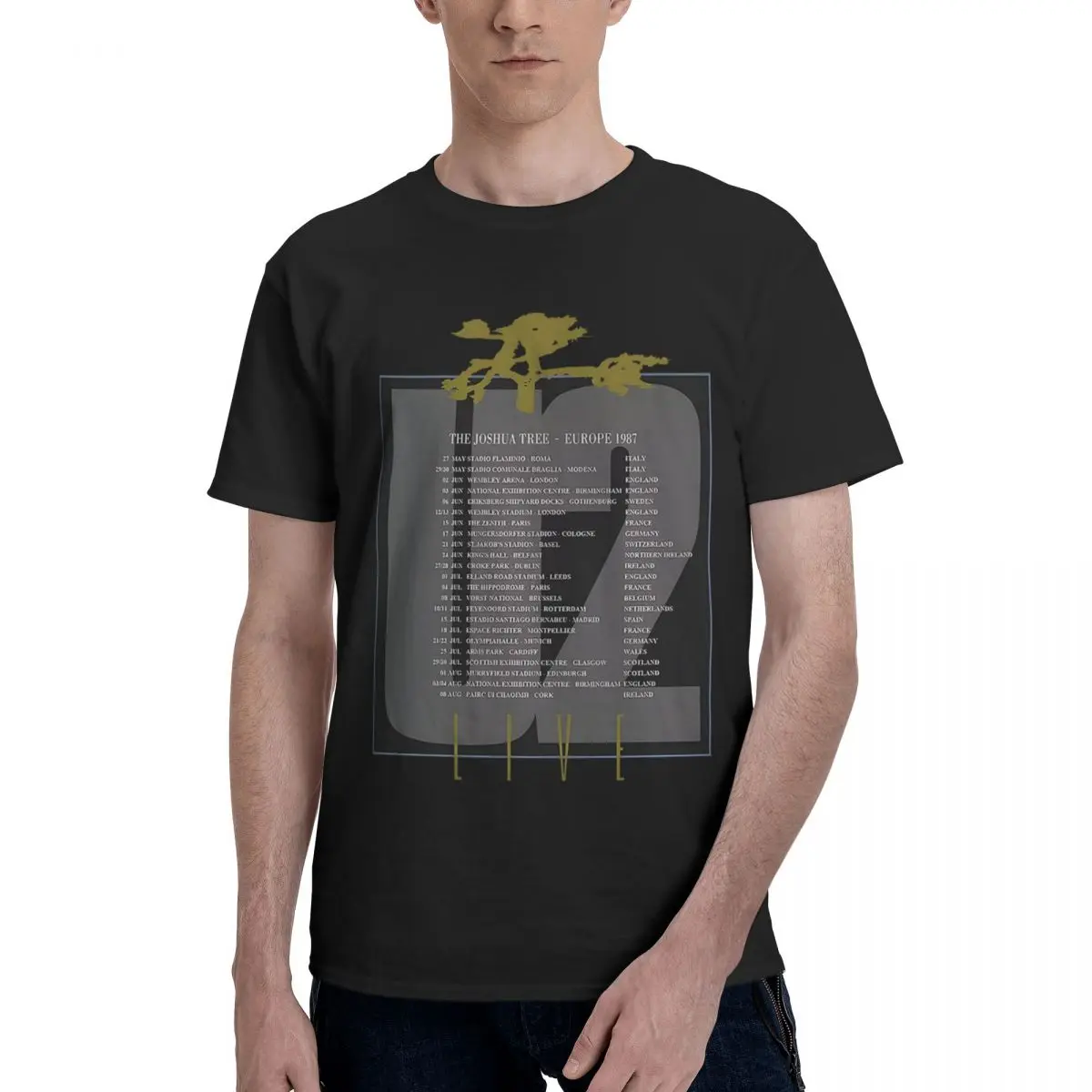 

2016 White U2 Rock Band Concert 1987 The Joshua Tree Europe Tour Nwot 100% Cotton Casual Breathable Confortable Top New Gifts