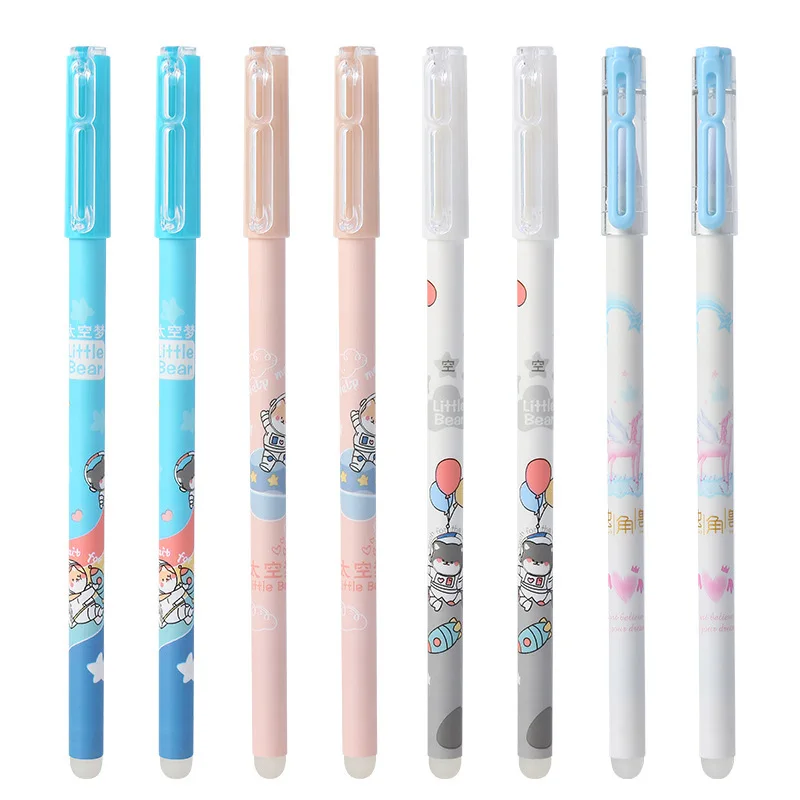 

100 Pcs Wholesale Erasable Rollerball Pen 0.5mm Blue Erasable Rollerball Pen Full Needle for Primary School Students