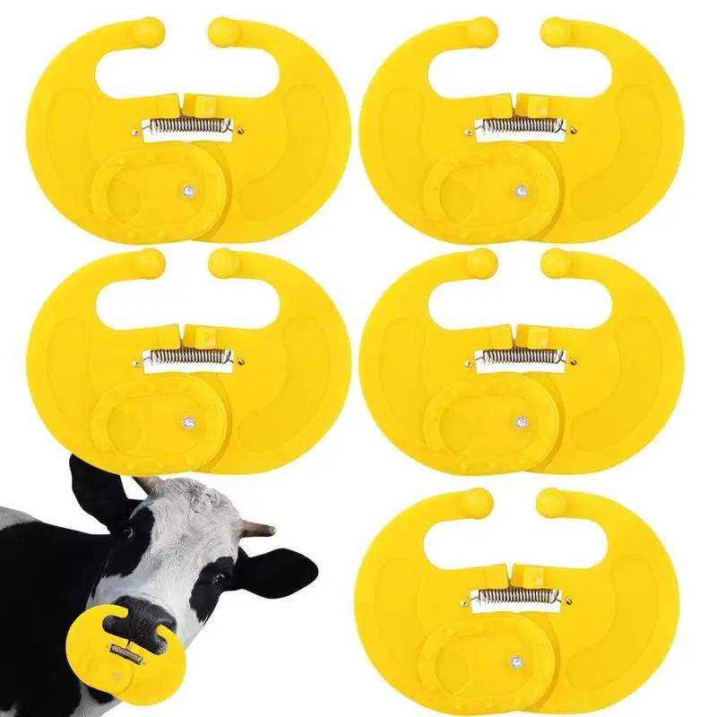 

Cow Nose Thorn 5x Cow Weaner Nose Ring Milk Sucking Preventer Farm Livestock Animal Weaning Tool Compact For Cattle