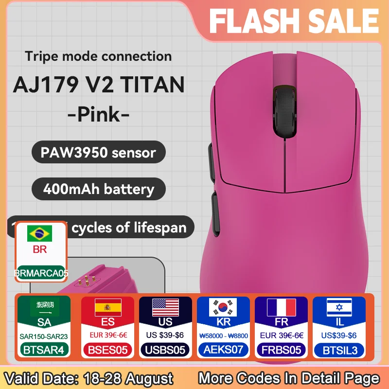 

AJAZZ AJ179 V2 TITAN Lightweight Wireless the third mock examination Mouse Asymmetrical Right hand Ergonomic Mouse