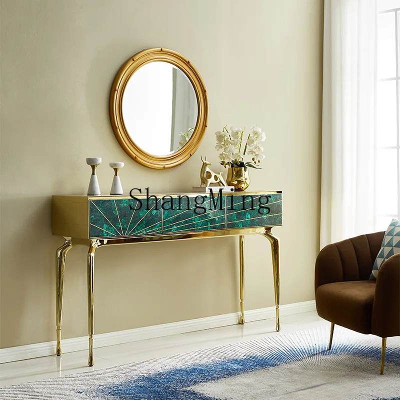 FG home entrance cabinet high-end malachite Internet celebrity creative entrance table light luxury high-end sense