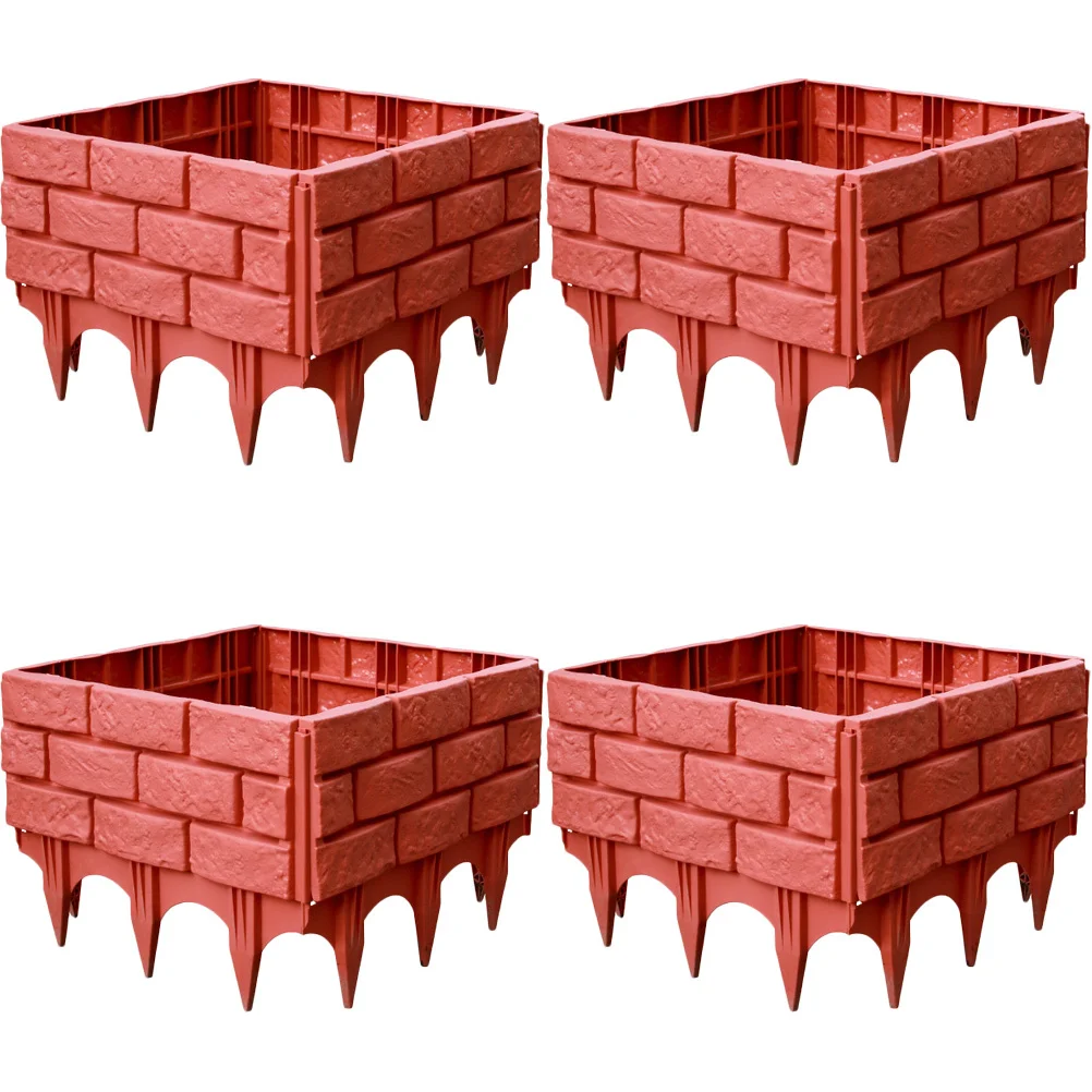 

4pcs Plastic Garden Fence Decorative Lawn Edging Border For Yard Tree Fencing Landscaping Courtyard Partition Ornament