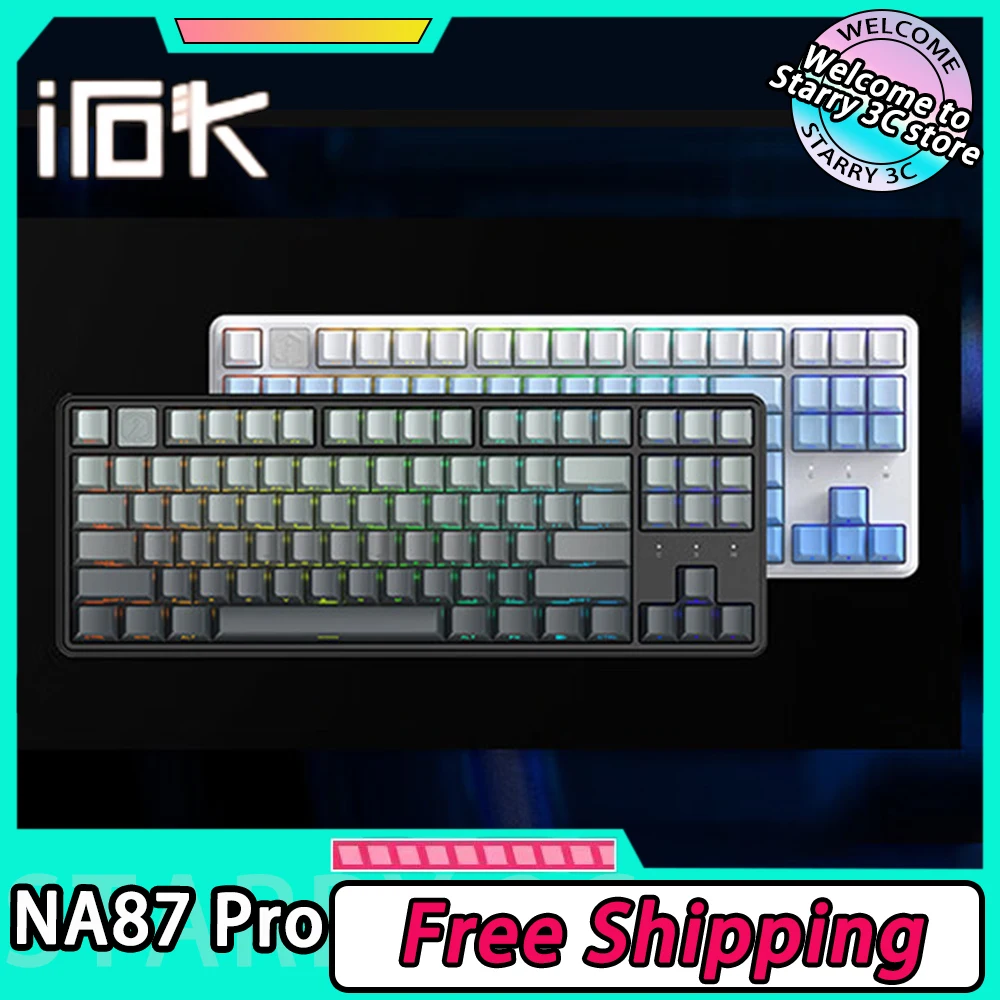 irok na87 pro interruptor magnetico teclado mecanico 8k gatilho rapido rgb troca quente baixo atraso teclado de jogos pc gamer varolante presente 01