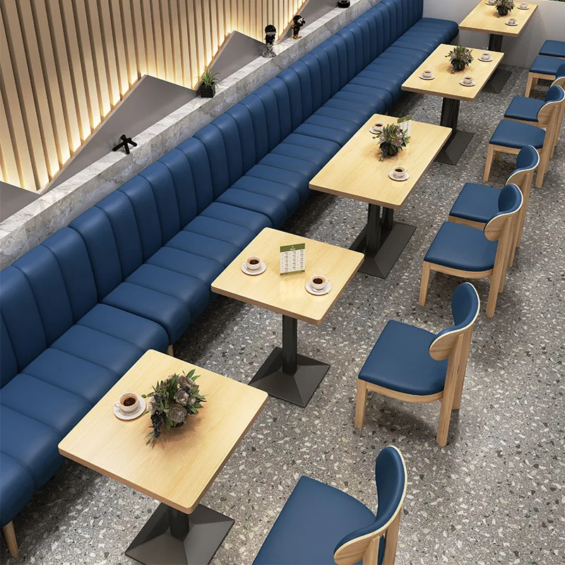 # Modern Leather Dining Table And Chair Set Western Restaurant Sofa Booth Furniture For Mall Cafe