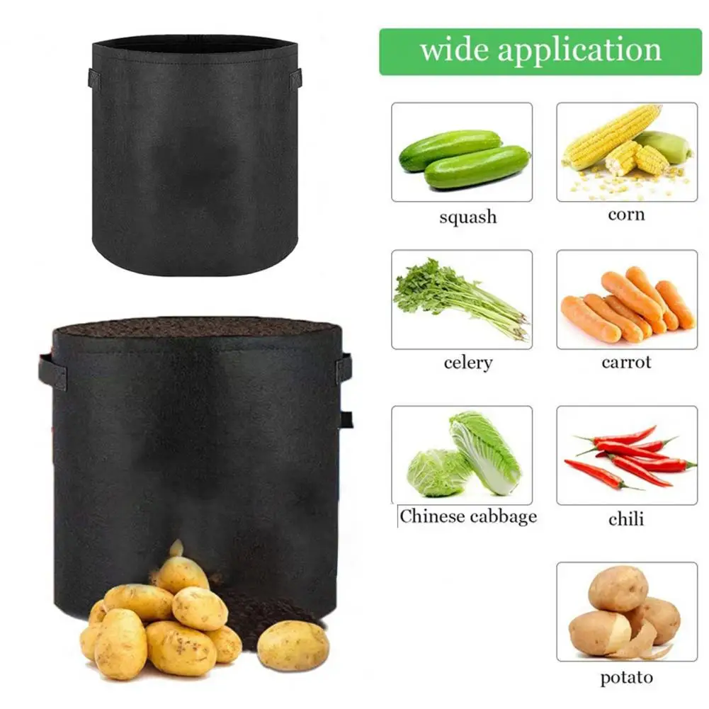 5/7/10/15/25/30 Gallon Grow Bags Fabric Felt Planter Flower Planting Pots Garden Vegetable Tomato Potato Plant Pot Container