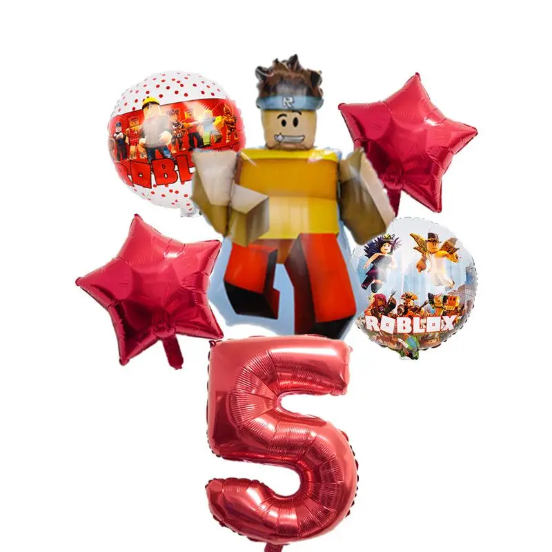 لعبة Roblox كرتونية محيطية إبداعية على شكل وجهين لتزيين حفلات أعياد الميلاد، مجموعة بالونات من الرقائق المعدنية، منتج ديكور