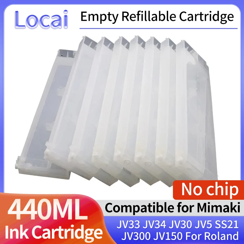 Imagem -01 - Cartucho de Tinta Vazio sem Chip Impressora Compatível com Mimaki Jv33 Jv34 Jv30 Jv5 Ss21 Sb53 Jv300 Jv150 Ts34 Ts3 440ml Pcs Peças 8