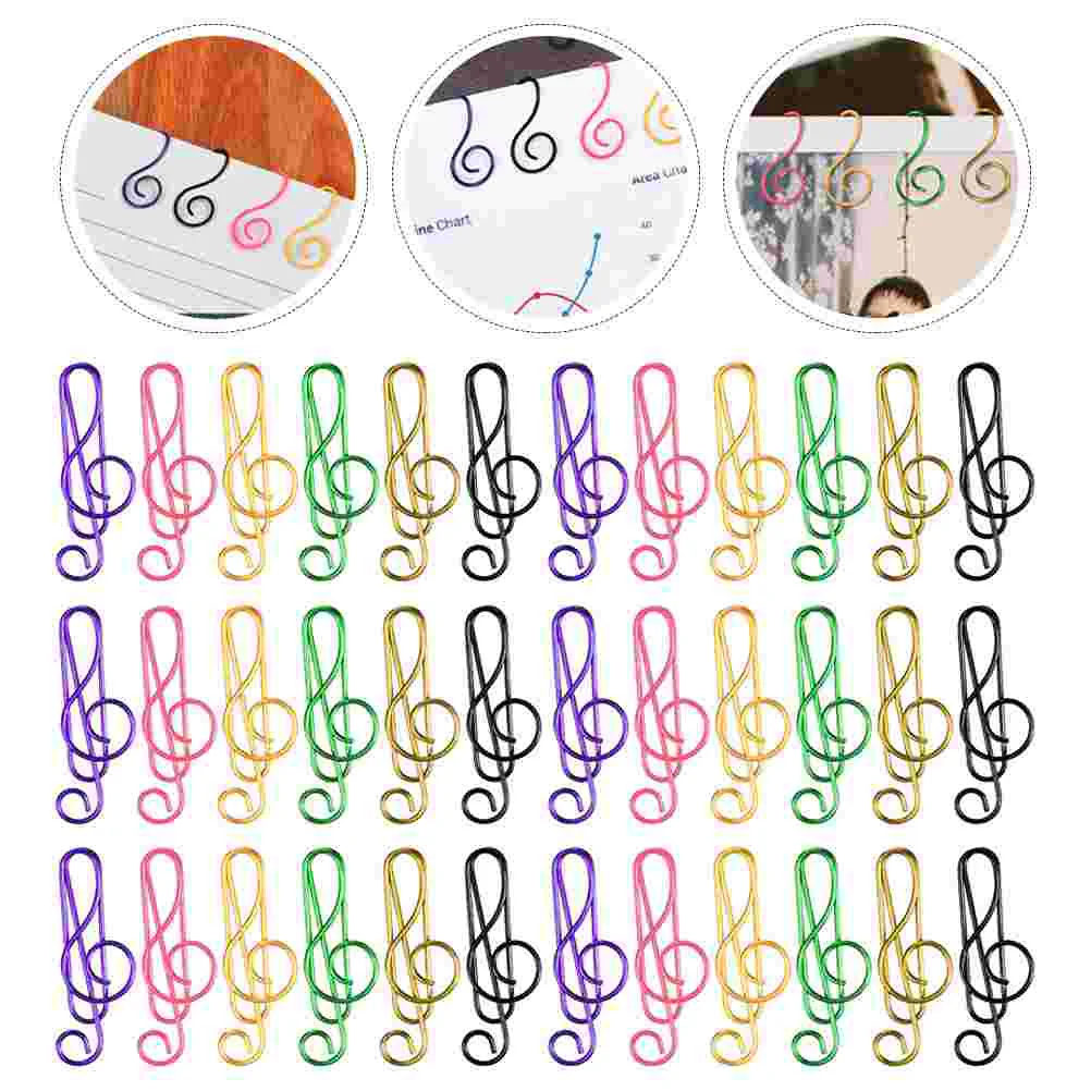 75 Pcs Gold Paper Clips Cute Office Supplies Note Colored Metal Seal File Folders