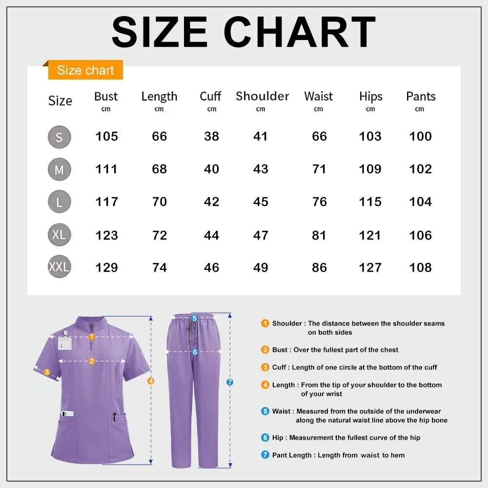 Multicolour Straight Pants Suit Nurse Scrubs Set Medical Clinical Clothes Doctor Nursing Uniforms Short Sleeve Tops Pocket Pants