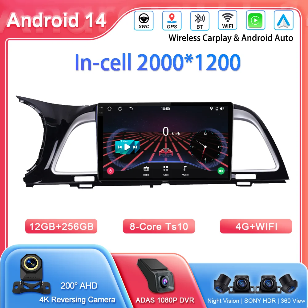 

Car DVD Android 14 Radio Stereo For Kia K4 2014 -2017 Auto Multimedia Player GPS Navigation Touch Screen NO 2Din 4G QLED Screen