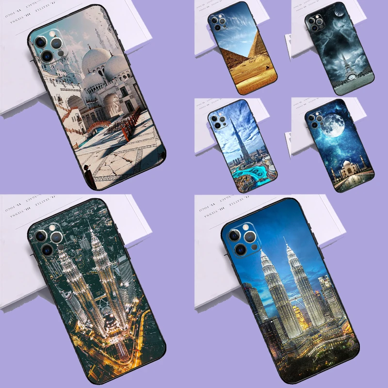 Pyramids Taj Mahal Dubai Case For iPhone 15 Pro Max Plus 12 13 Mini 11 14 Pro Max XS X XR 7 8 SE 2020 2022 Cover