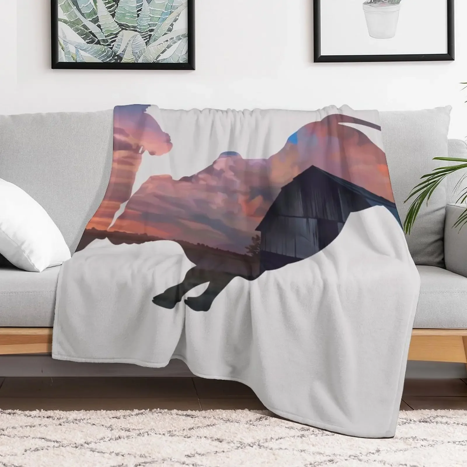 Rodeo Clown 1: Farm Sunset Throw Blanket Soft Warm Blanket Gift for Grandparents