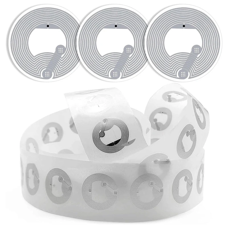 50PCS NTAG213 NFC Sticker Tags 144 Byte Rewritable Blank Adhesive Labels Compatible with All NFC Enabled Smartphones