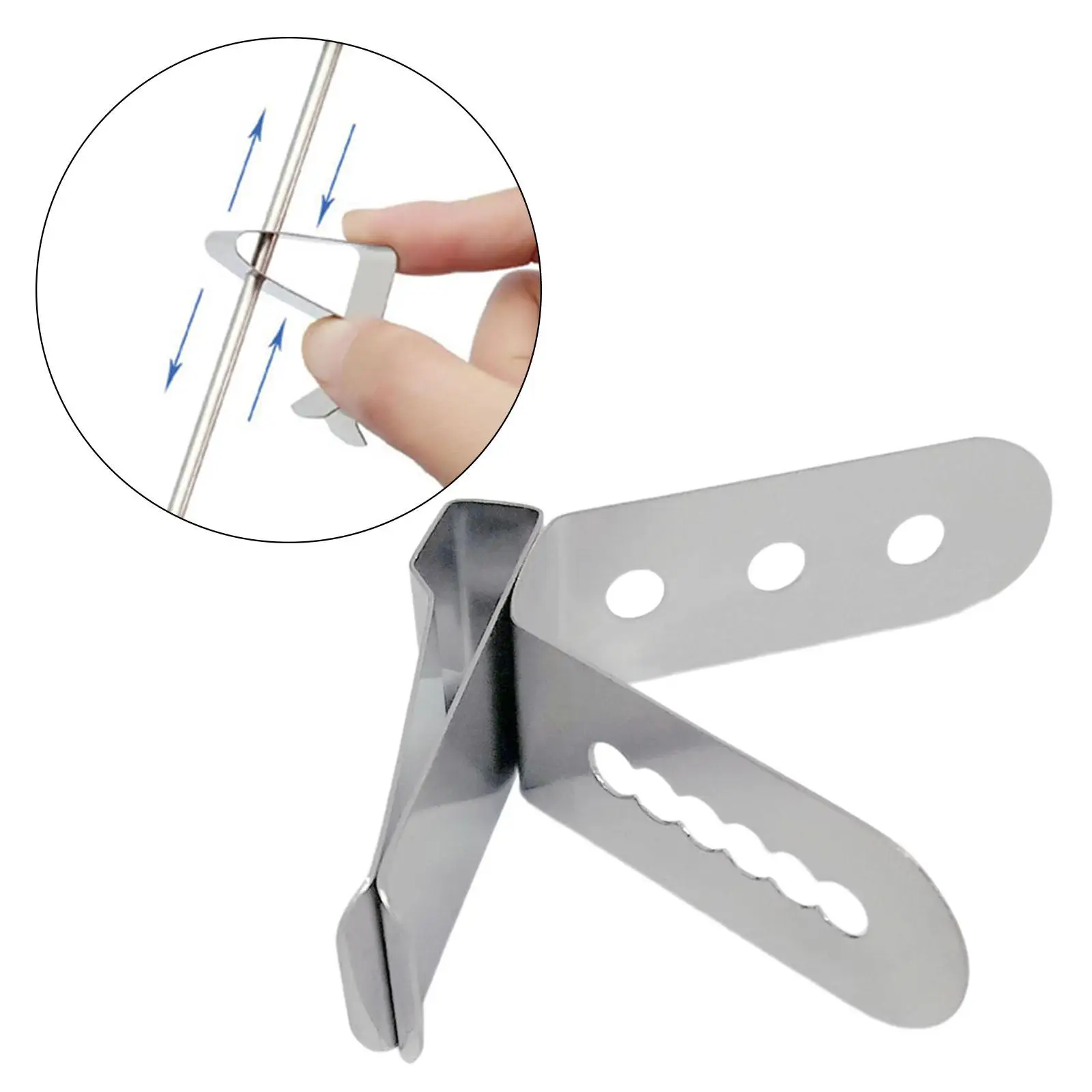 Universal Probe Clips Holder Stainless Steel Thermometer Stand Adjustable Clamp Fixing for Barbecue Grill Kitchen Cooking