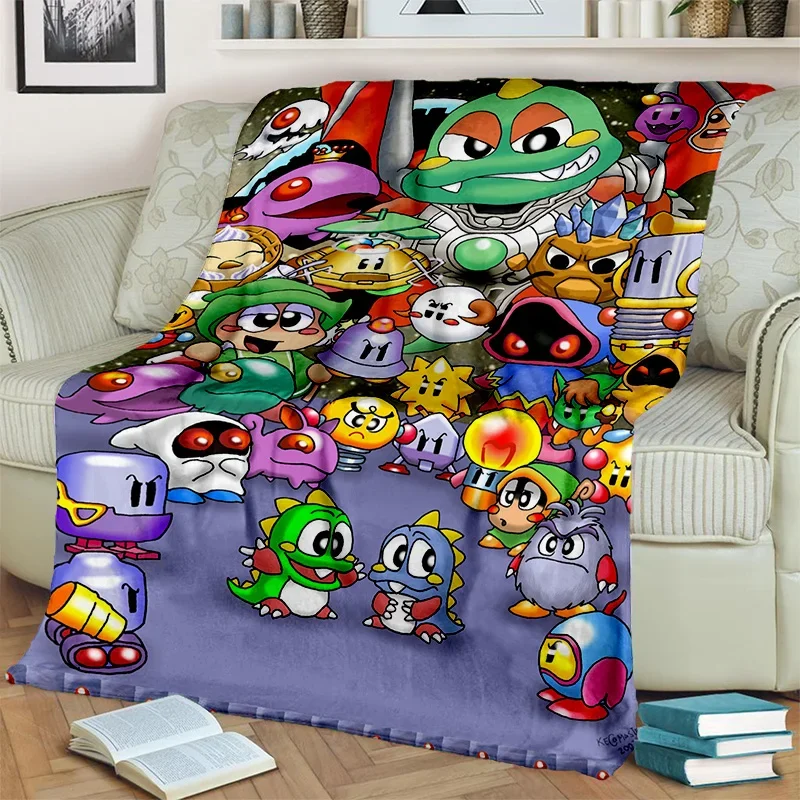 Bubble Bobble Cartoon Game Gamer 3D Blanket,Soft Throw Blanket for Home Bedroom Bed Sofa Picnic Travel Office Cover Blanket Kids