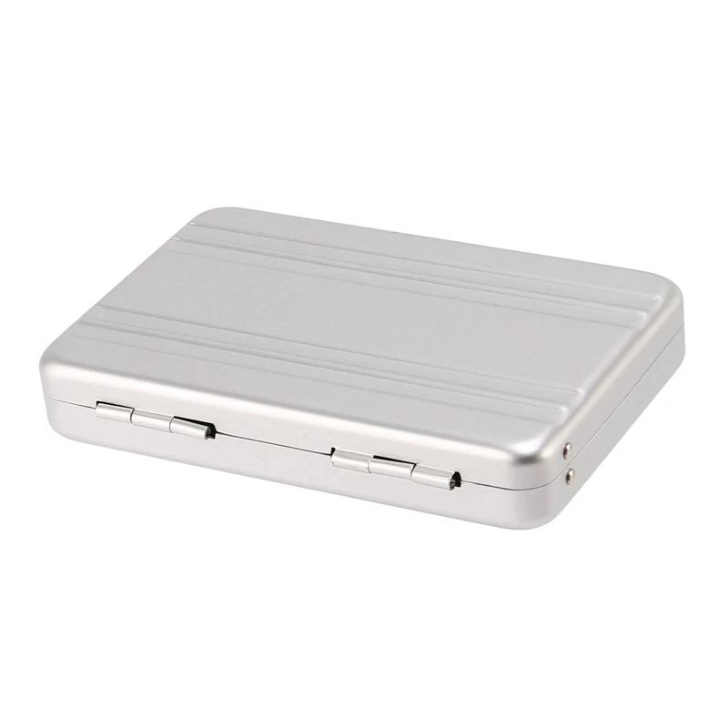 Mini Business Card Carry Case, Card Password Case, usado apenas para Card Business Cards, 2 pcs Silver Silver Ring